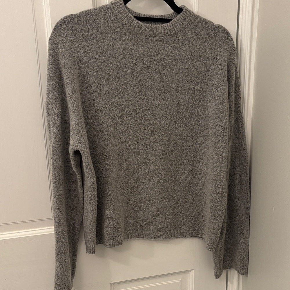 OAK + FORT Heather Gray Crew Neck Sweater